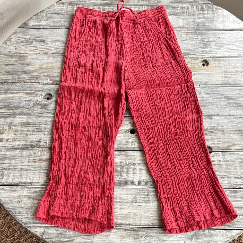 As new, Sigrid Olsen 100% linen beachy pants, size L.